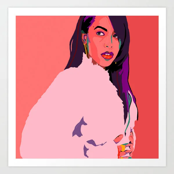 1 In A Million - Aaliyah portrait art - Limited Edition Giclee Art Print & Wall Decor - Vakseen Art