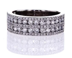 1.00 CTW F Color VVS2 Diamond Band Ring 18k White Gold Natural Round Brilliant