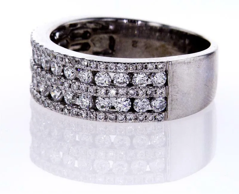 1.00 CTW F Color VVS2 Diamond Band Ring 18k White Gold Natural Round Brilliant
