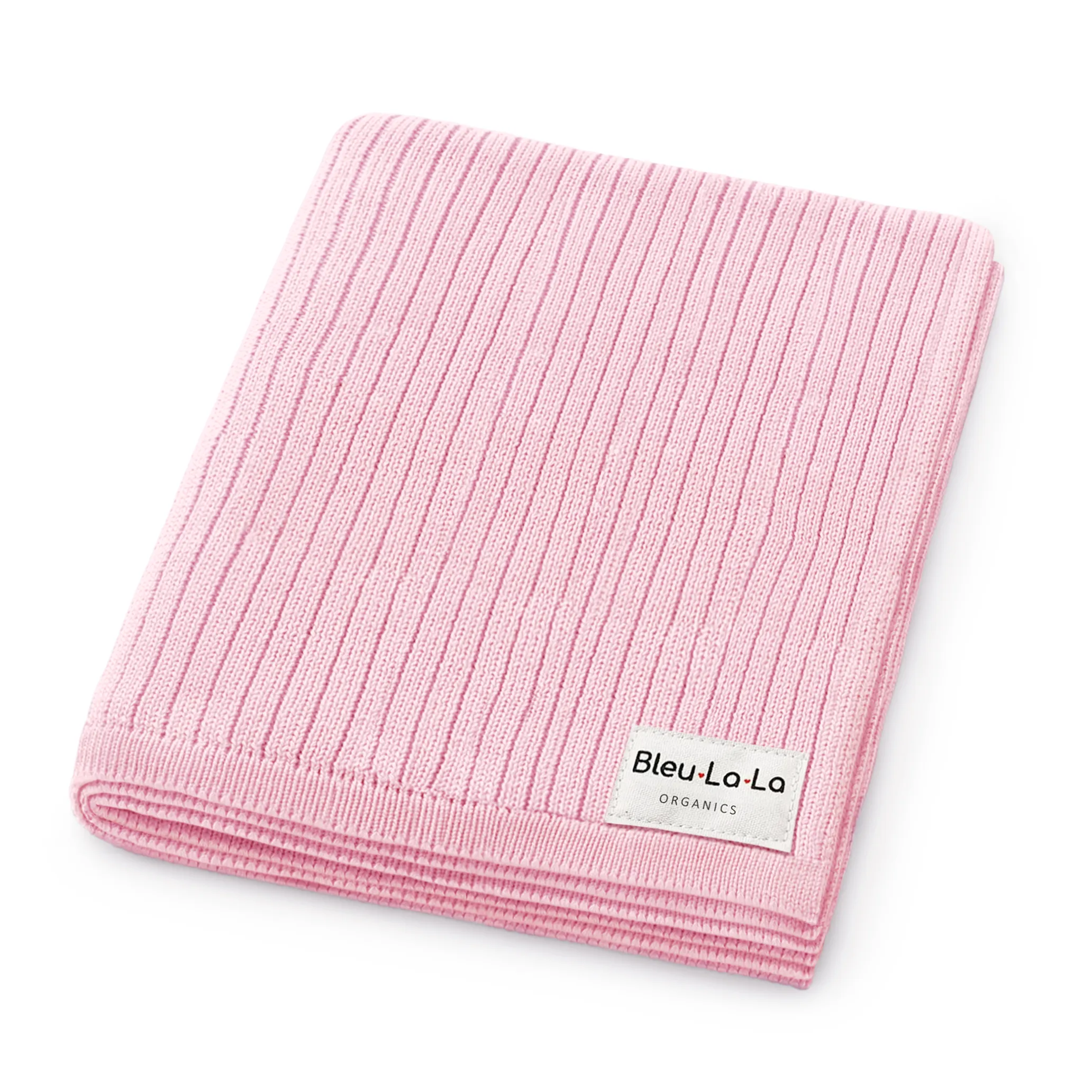 100% Luxury Organic Cotton Ribbed Baby Swaddle Blanket: Bubblegum