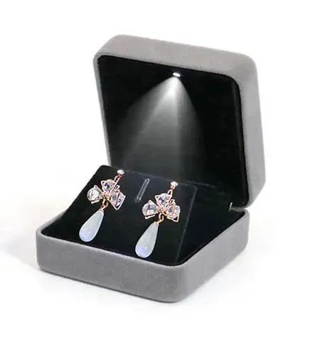 100PCS Wholesale Hot Velvet Ring Personalized Jewelry Box with LED Light
