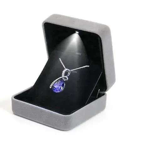 100PCS Wholesale Hot Velvet Ring Personalized Jewelry Box with LED Light