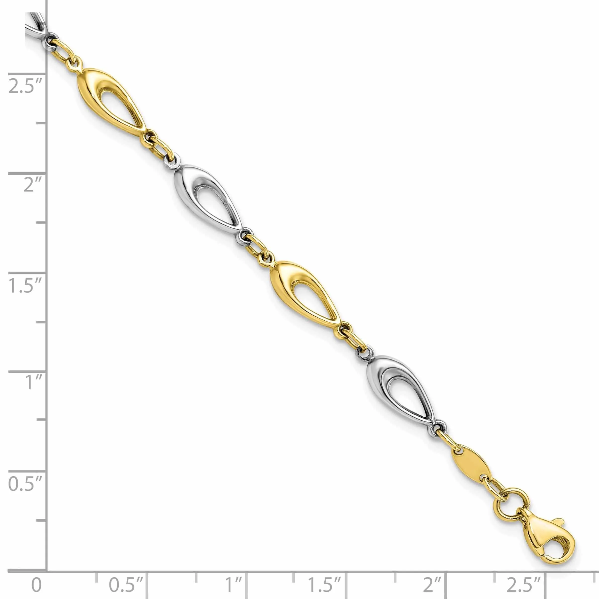 10k Two Tone Gold Polished Bracelet