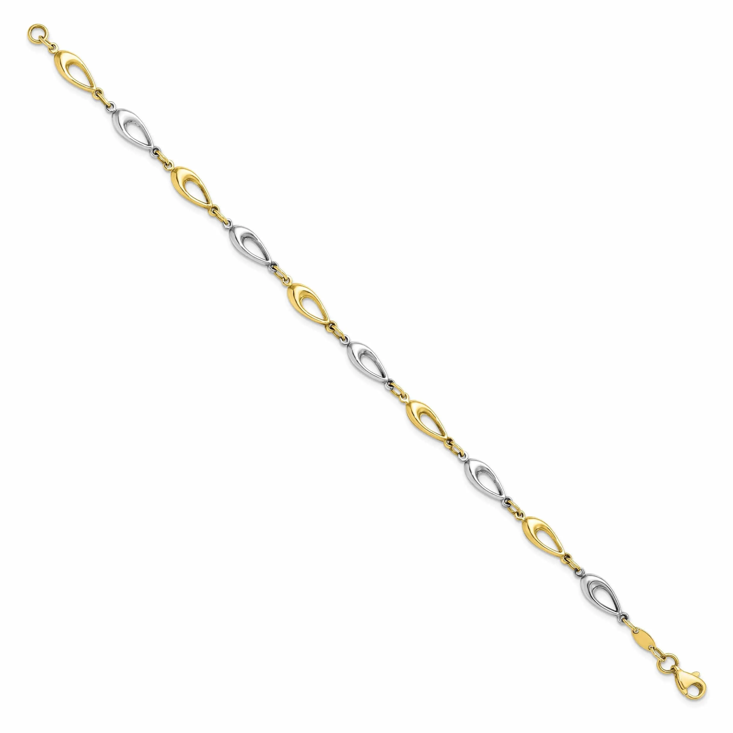 10k Two Tone Gold Polished Bracelet
