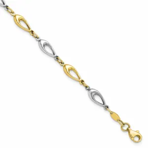 10k Two Tone Gold Polished Bracelet