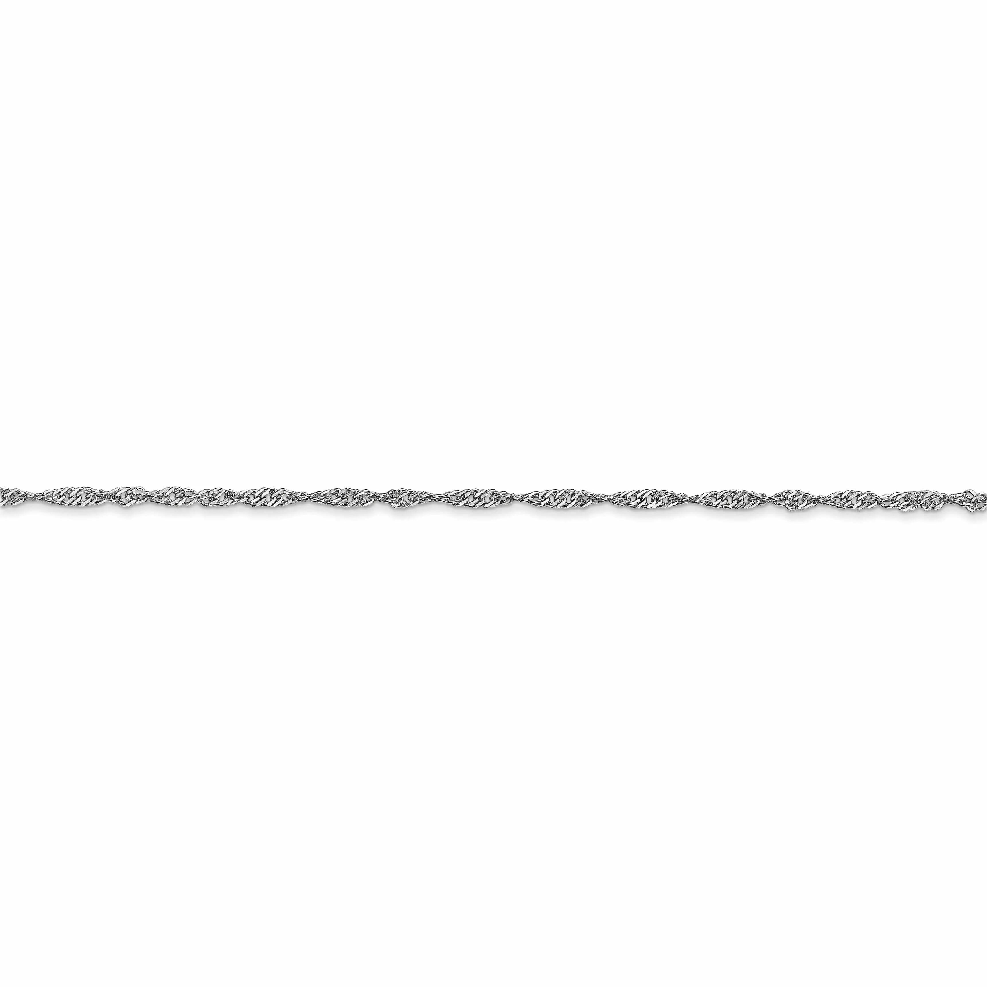10K White Gold 1.3 mm Sparkle Singapore Chain