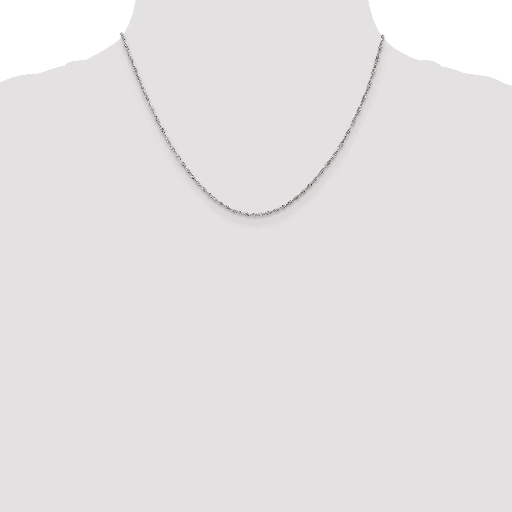 10K White Gold 1.3 mm Sparkle Singapore Chain