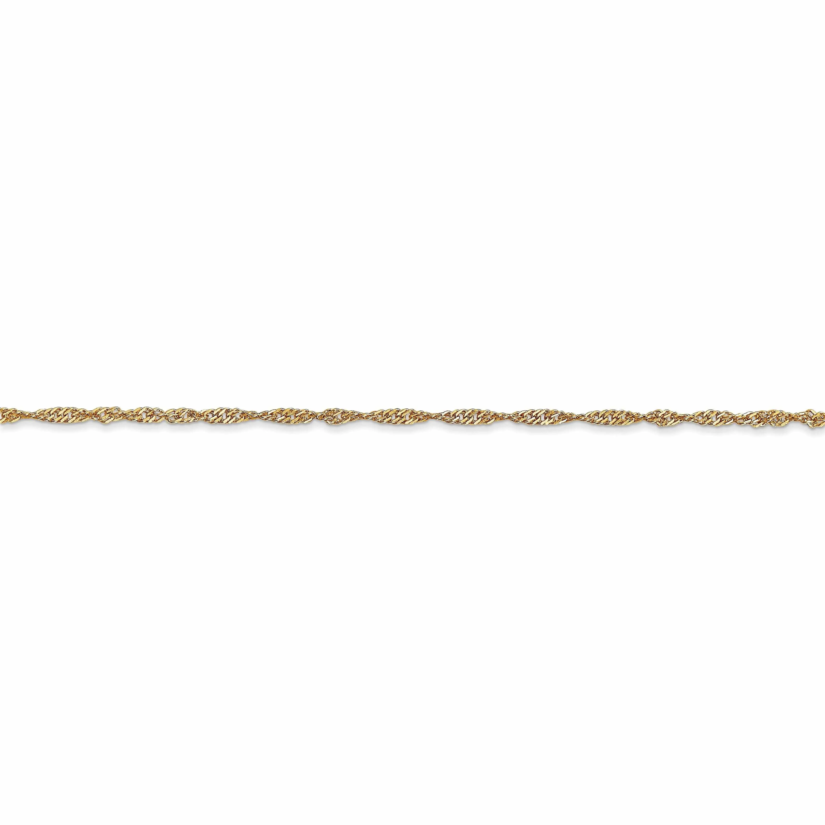 10k Yellow Gold 1.3 mm Singapore Chain Chain