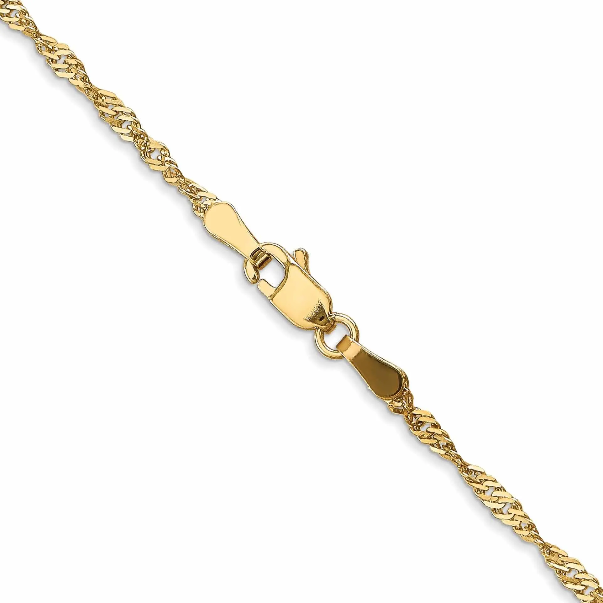 10k Yellow Gold 1.7 mm Sparkle Singapore Chain