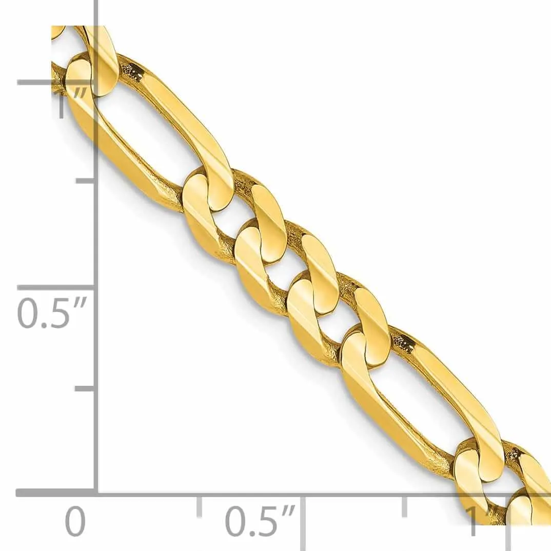 10k Yellow Gold 5.25mm Concave Figaro Chain