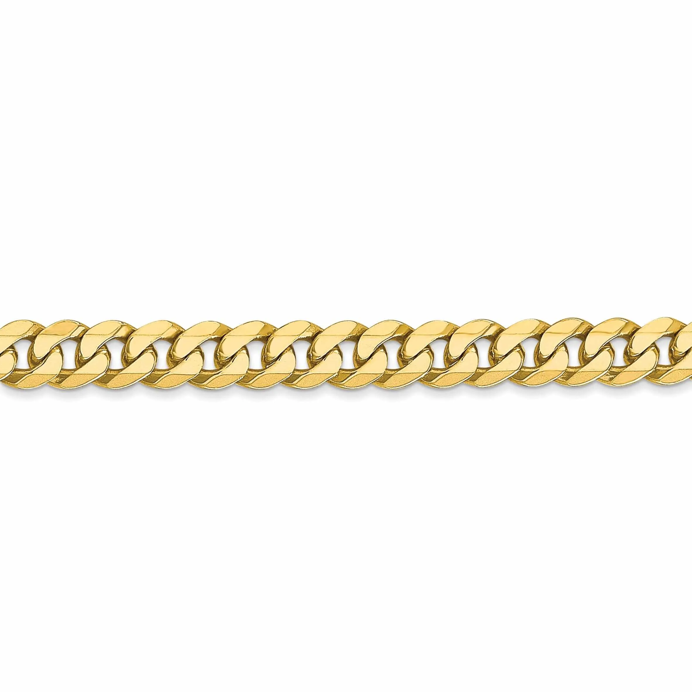 10k Yellow Gold 5.75mm Flat Beveled Curb Chain