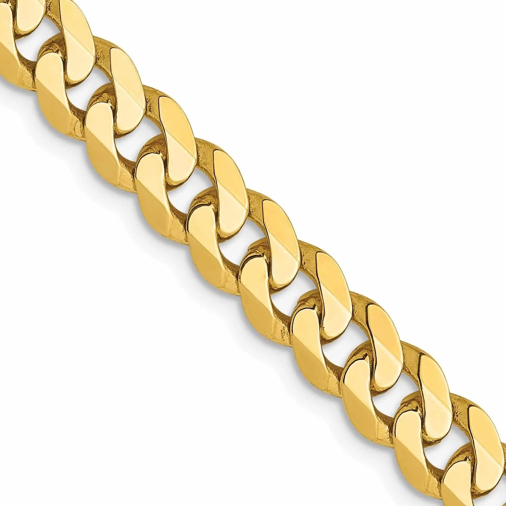 10k Yellow Gold 5.75mm Flat Beveled Curb Chain