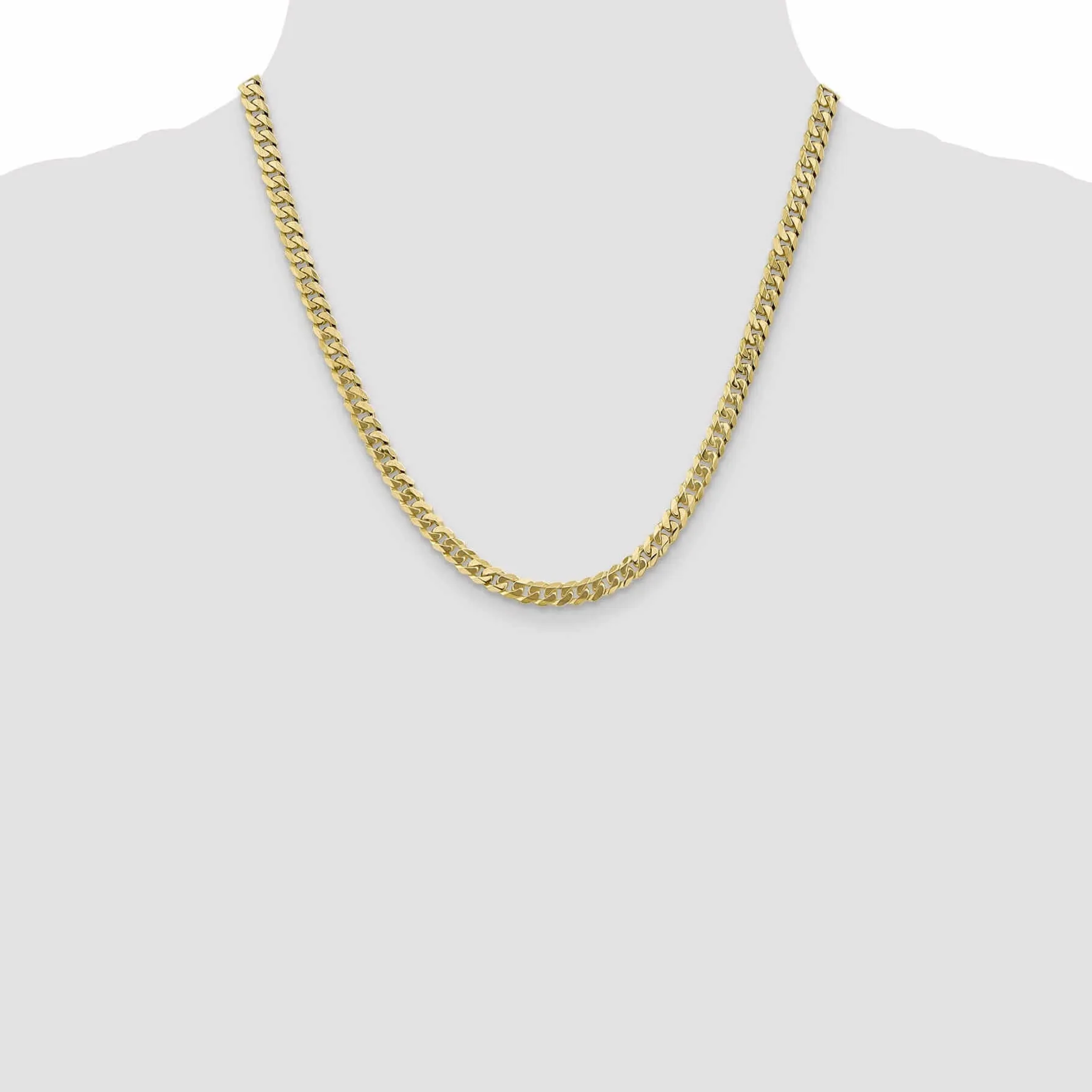 10k Yellow Gold 5.75mm Flat Beveled Curb Chain