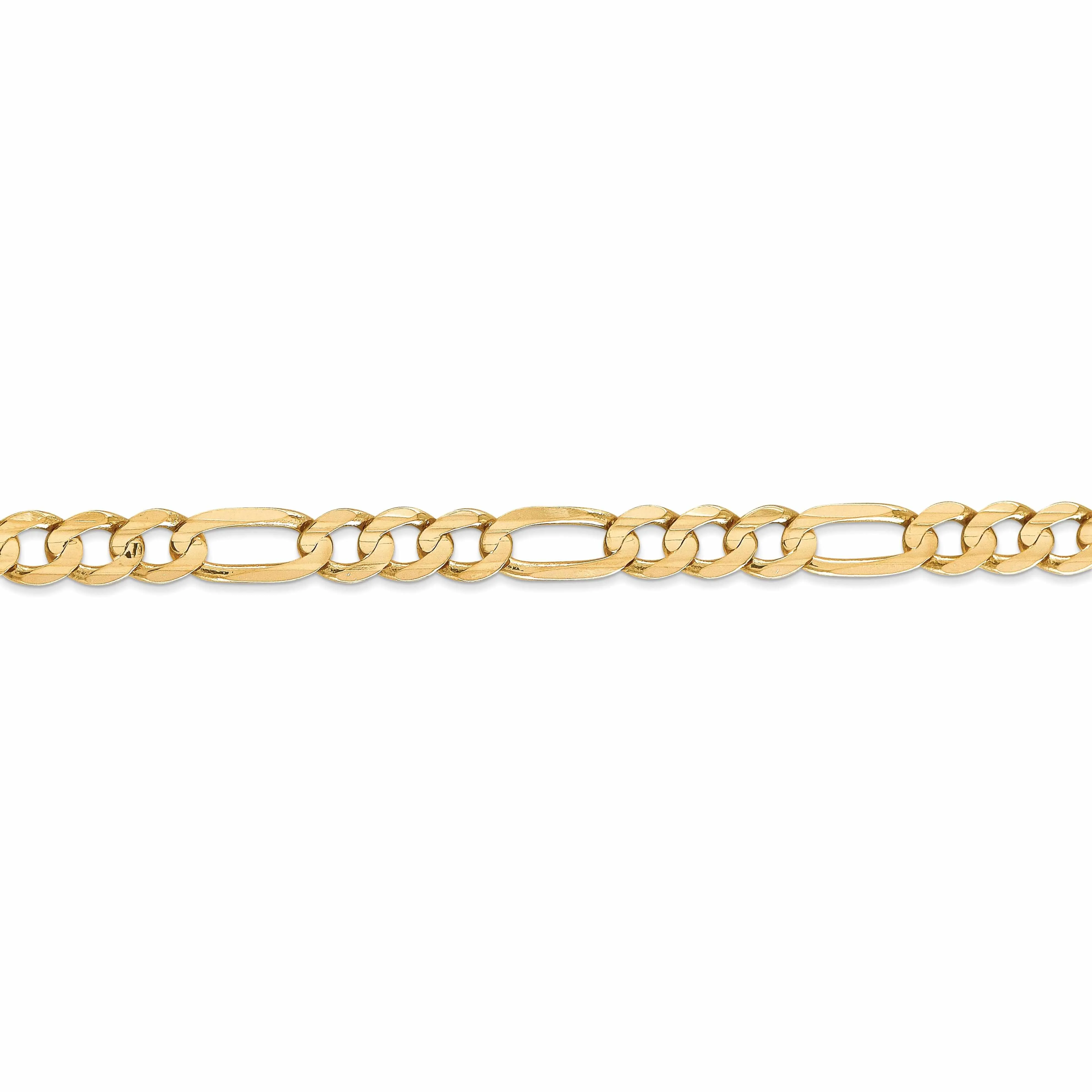 10k Yellow Gold 6.0mm Concave Figaro Bracelet