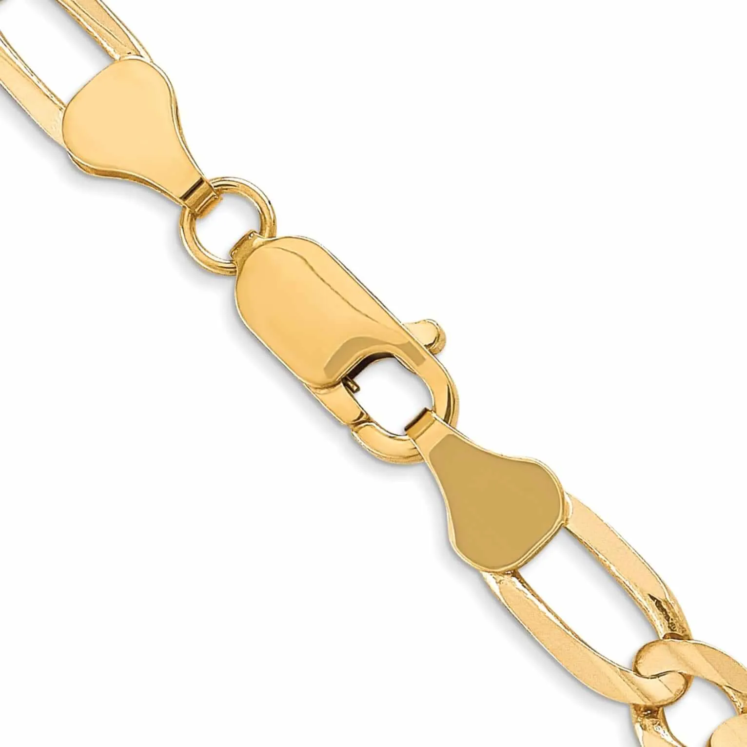 10k Yellow Gold 6.0mm Concave Figaro Bracelet