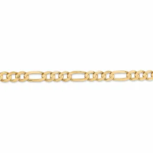 10k Yellow Gold 6.0mm Concave Figaro Bracelet