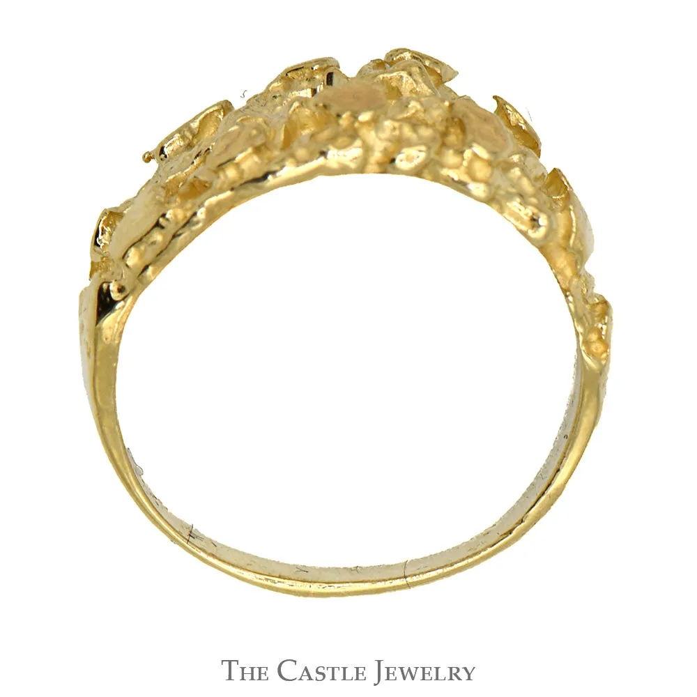 10k Yellow Gold Open Nugget Designed Ring - Size 7.25