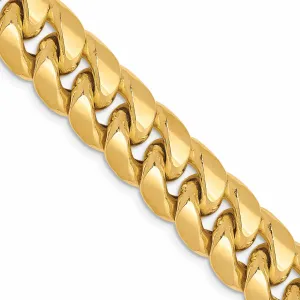 10k Yellow Gold Semi-Solid 9.3 mm Cuban Chain