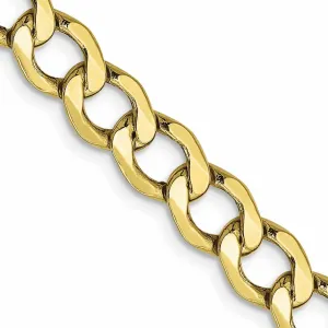 10k Yellow Gold Semi-Solid Curb Link Chain