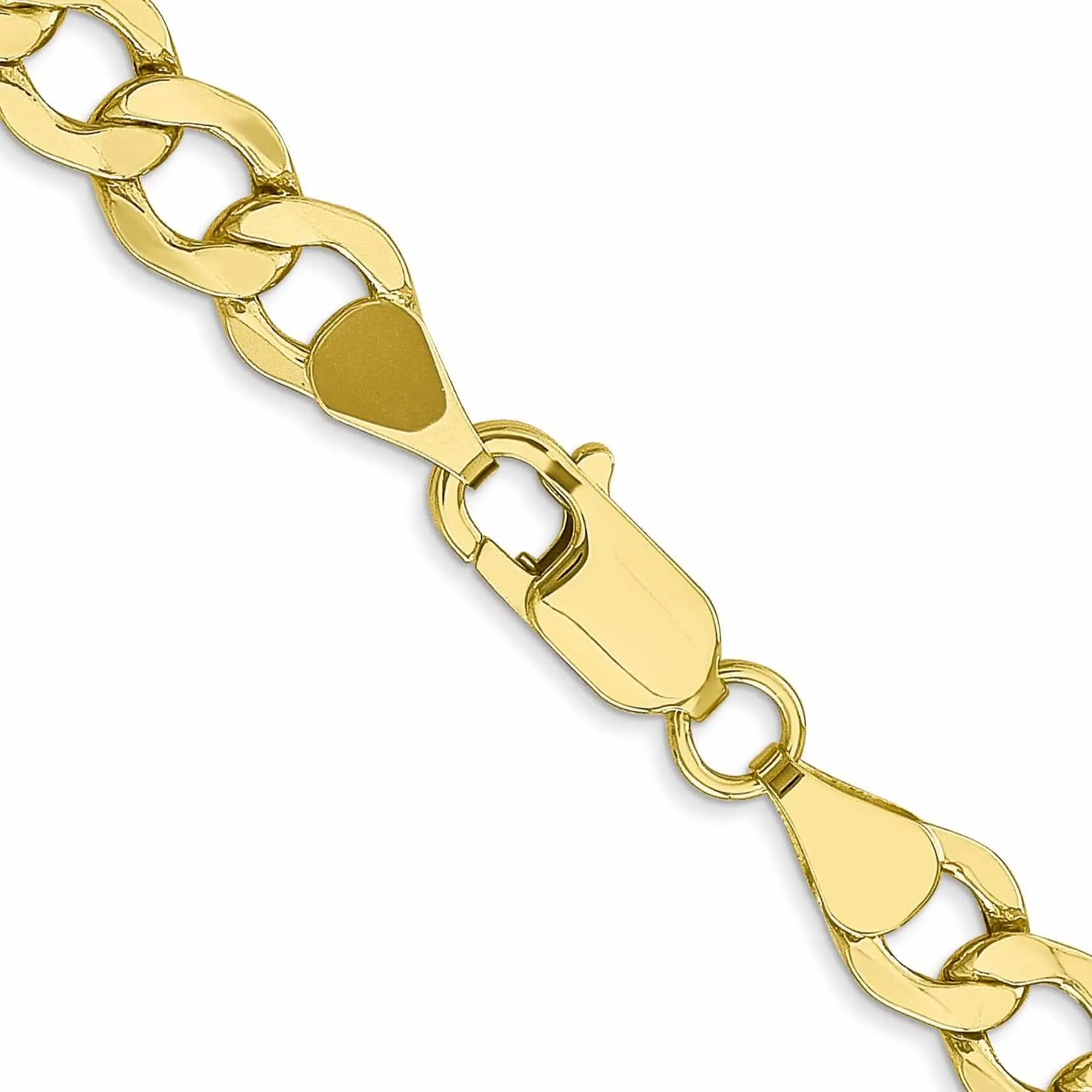 10k Yellow Gold Semi-Solid Curb Link Chain
