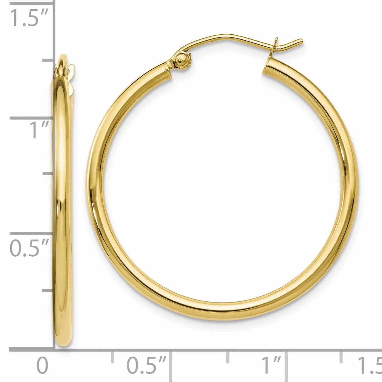 10kt Yellow Gold Polished Hinged Hoop Earrings