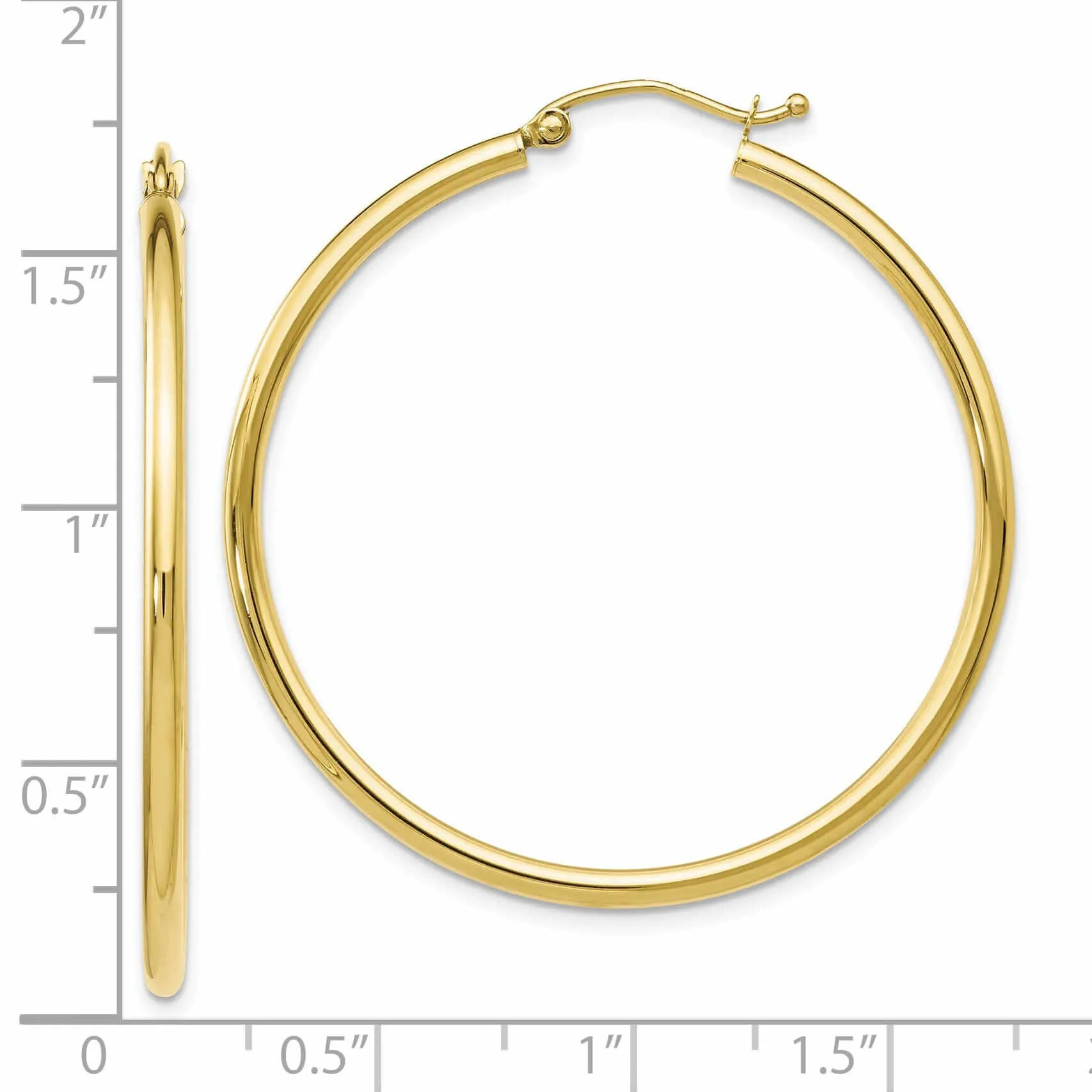 10kt Yellow Gold Polished Hinged Hoop Earrings