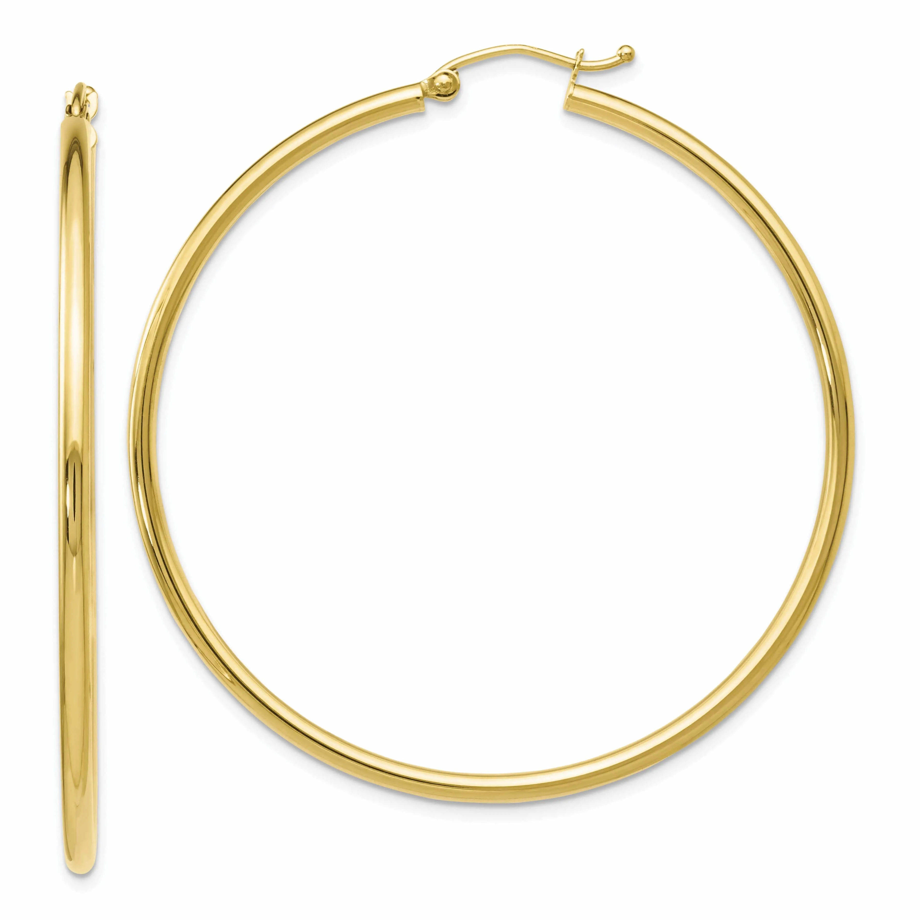 10kt Yellow Gold Polished Hinged Hoop Earrings