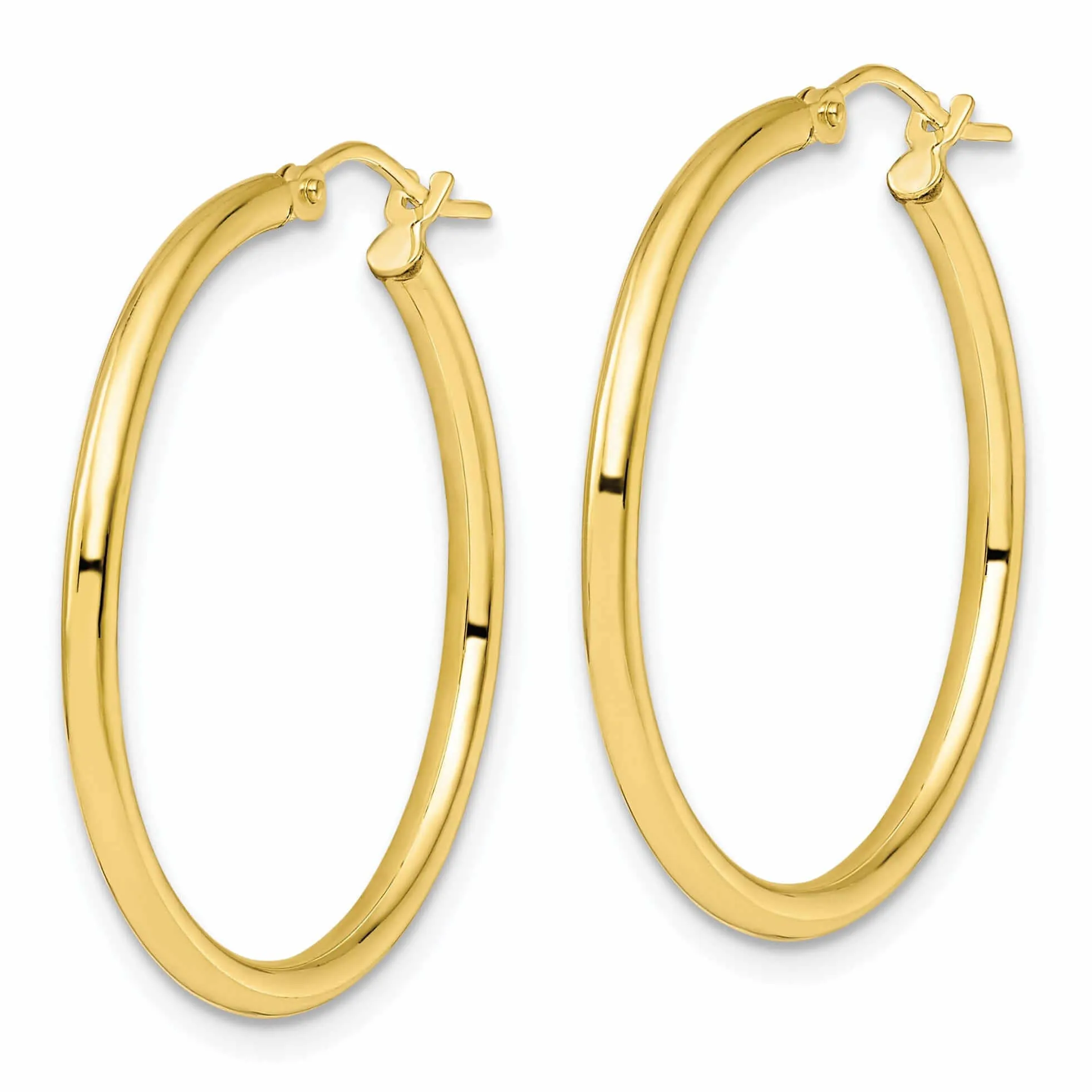10kt Yellow Gold Polished Hinged Hoop Earrings