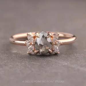 1.25 Carat Salt and Pepper Pear Diamond Engagement Ring, Apollo Setting, 14k Rose Gold