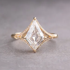 1.34 Carat White Kite Moissanite Engagement Ring, Mackenzie Setting, 14K Yellow Gold