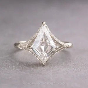 1.34 Carat White Kite Moissanite Engagement Ring, Mackenzie Setting, Platinum