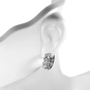 1.35cttw Lab Diamond Huggie earrings 14K White Gold