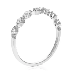 1/4 cttw Lab Grown Diamond Swirl Wedding Band in Sterling Silver