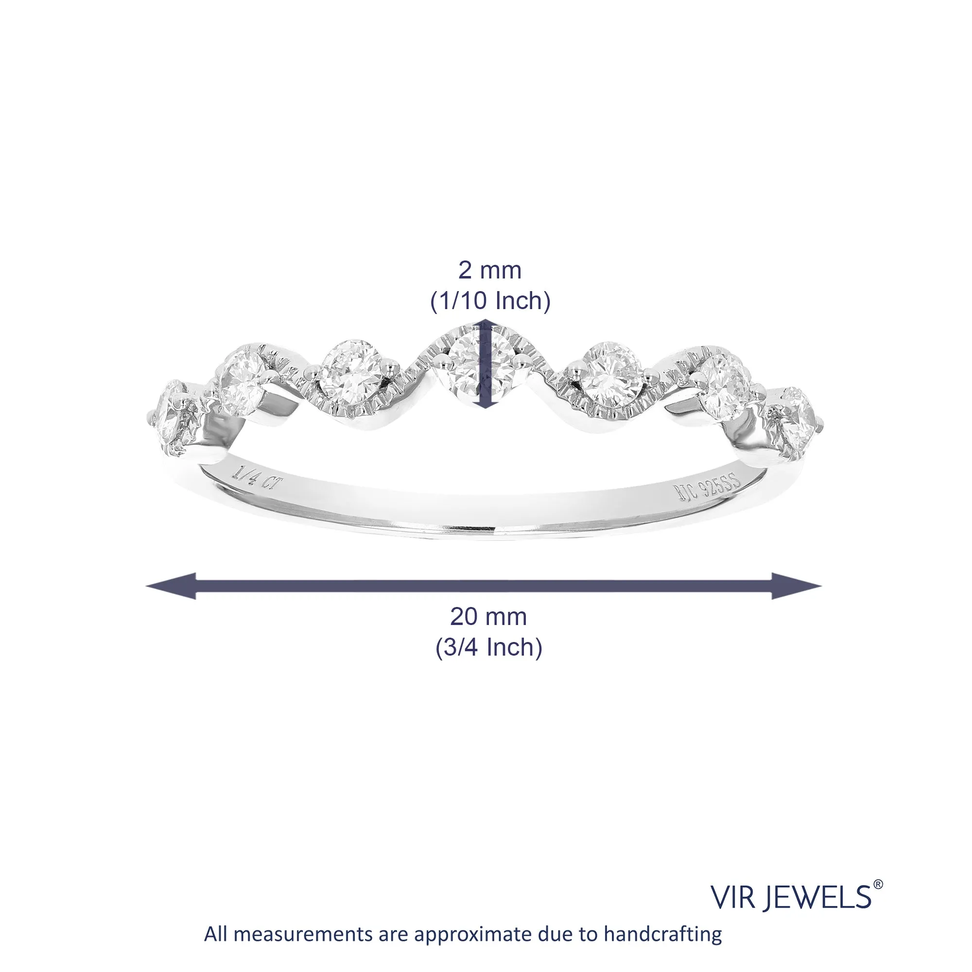 1/4 cttw Lab Grown Diamond Swirl Wedding Band in Sterling Silver