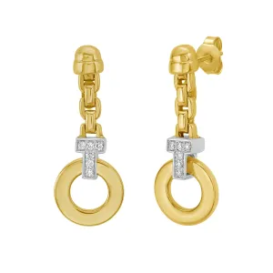 14K Diamond Venetian Link Drop Earrings