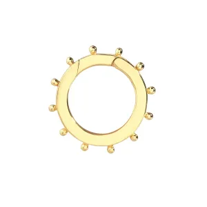 14K GOLD ROUND PUSH CONNECTOR WITH BEADED EDGE
