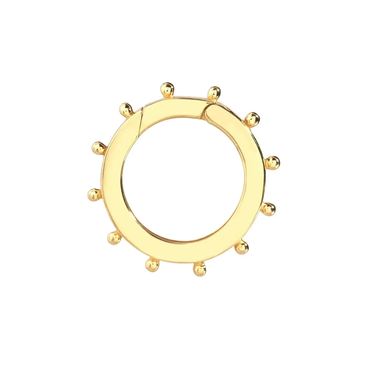 14K GOLD ROUND PUSH CONNECTOR WITH BEADED EDGE