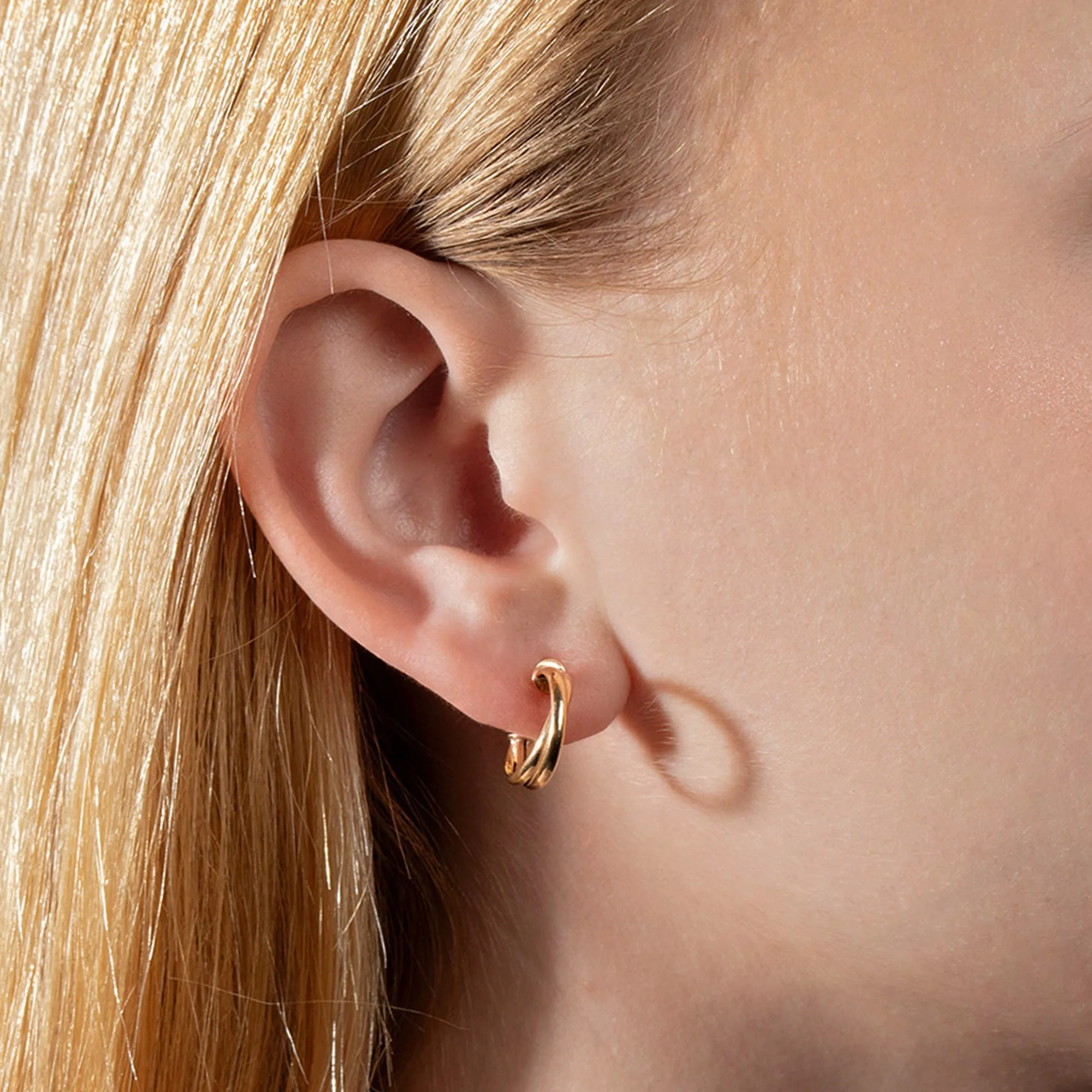 14K Gold Small Embrace Hoops