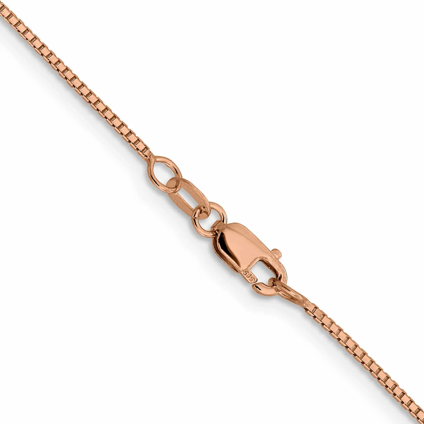 14K Rose Gold 1 mm Octagonal Sparkle Box Chain