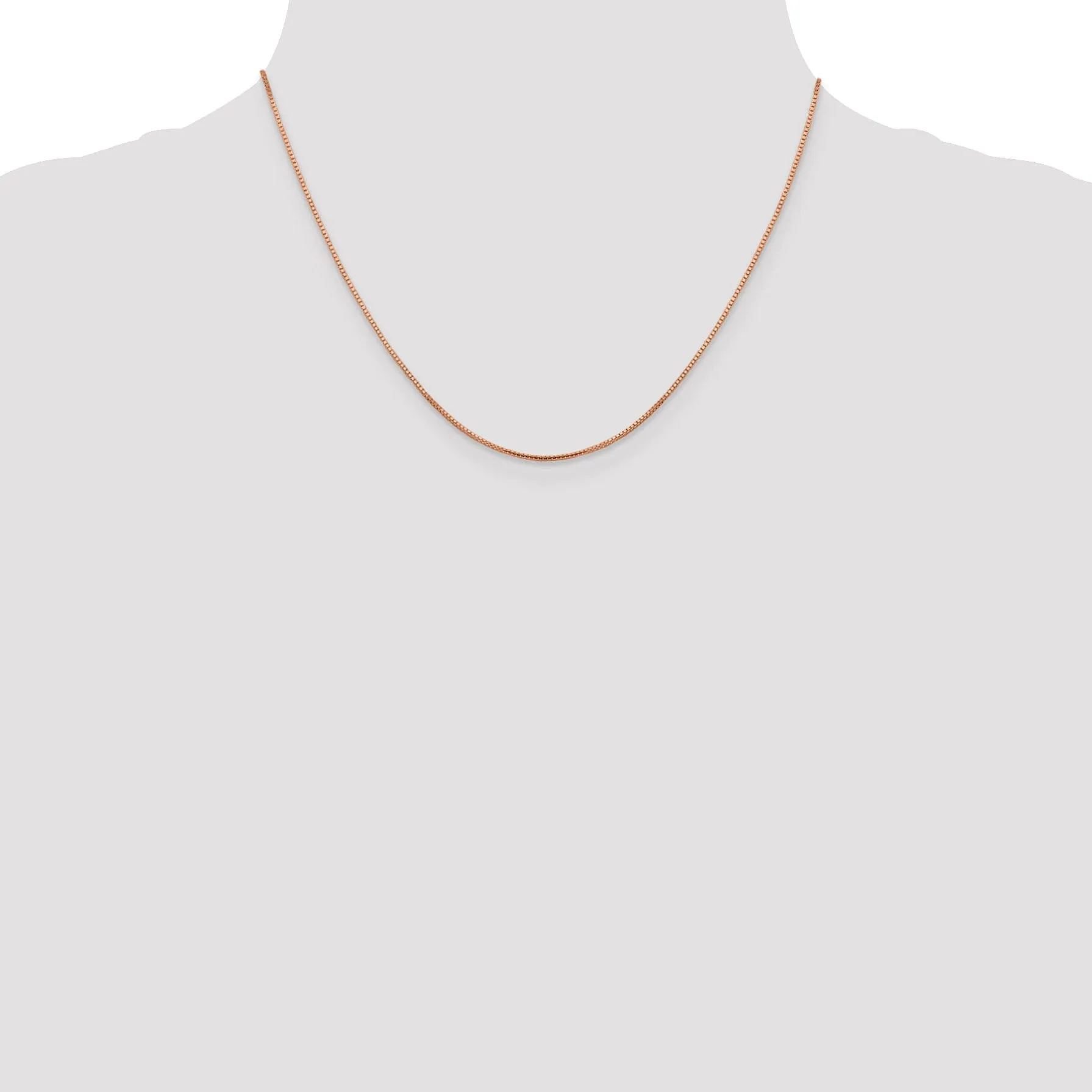 14K Rose Gold 1 mm Octagonal Sparkle Box Chain