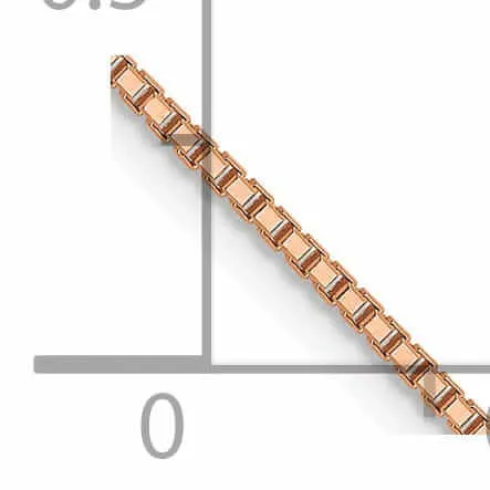14K Rose Gold 1 mm Octagonal Sparkle Box Chain