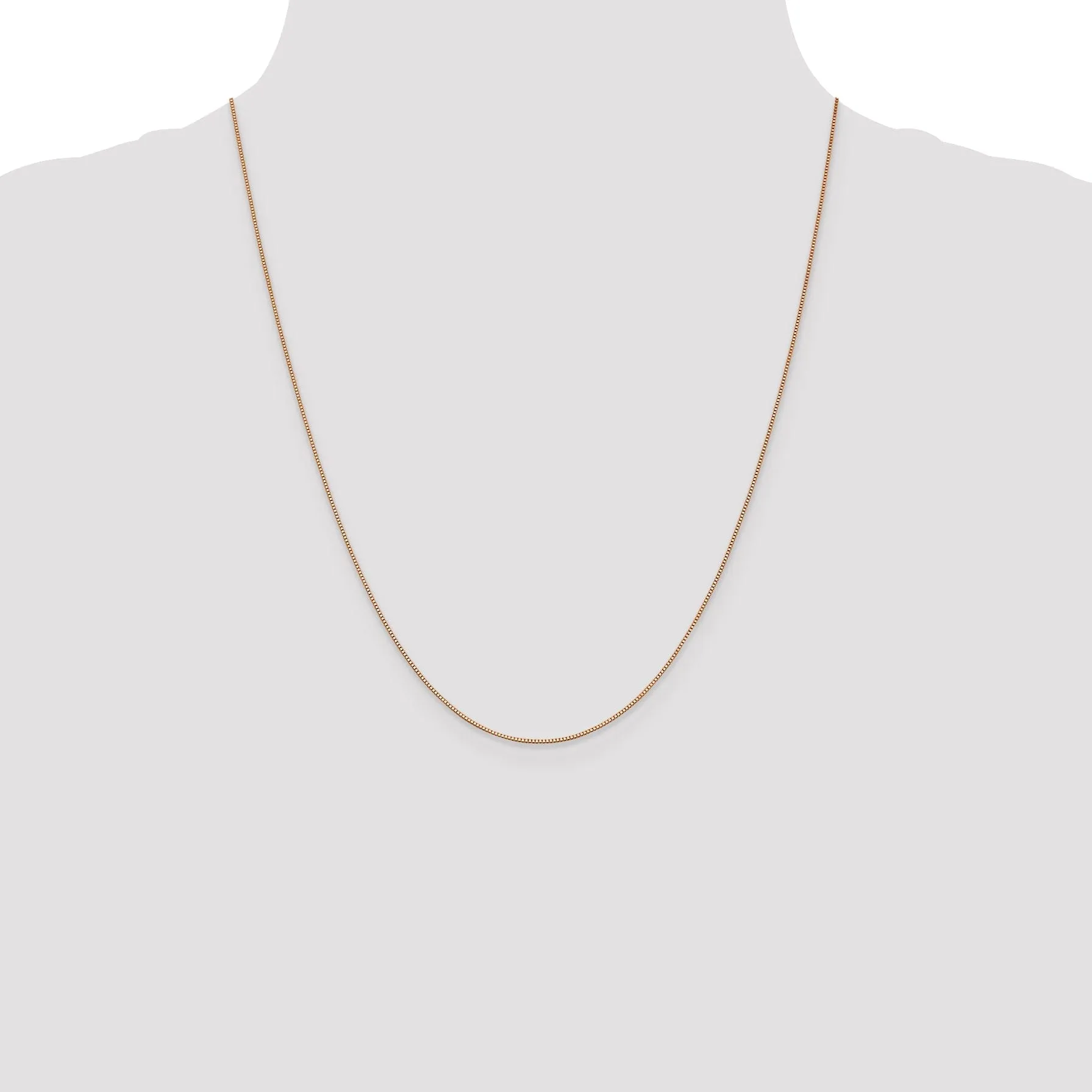 14K Rose Gold .7 mm Box Chain