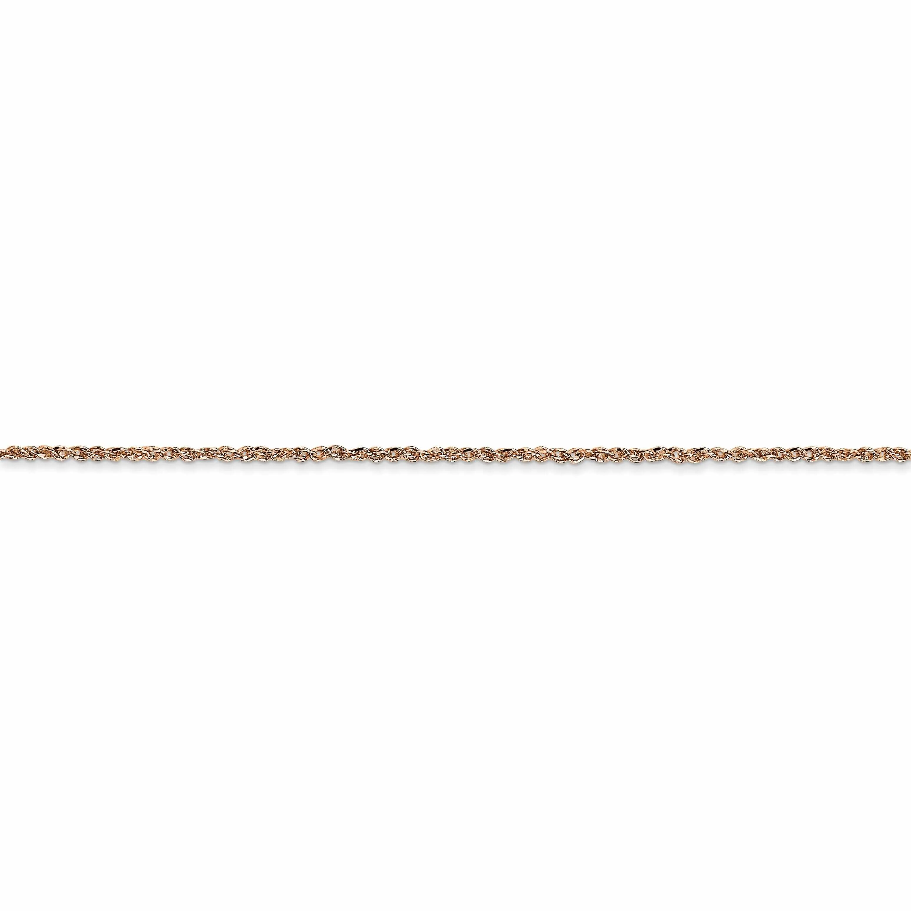 14K Rose Gold Polished 1.10mm Solid Ropa Chain