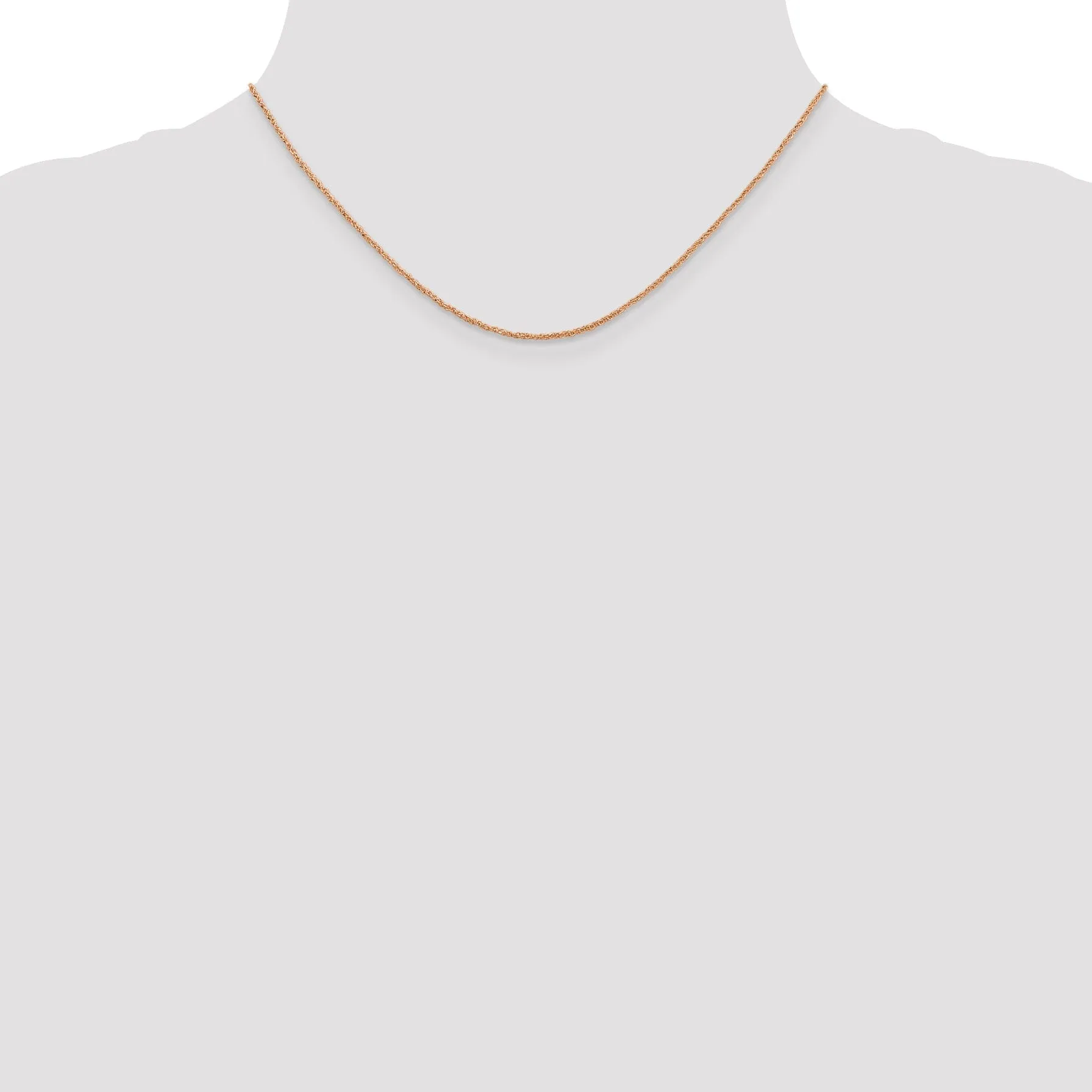 14K Rose Gold Polished 1.10mm Solid Ropa Chain