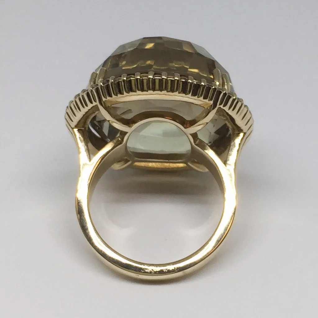 14K Russian Inspired Smoky Quartz and Diamond Ring