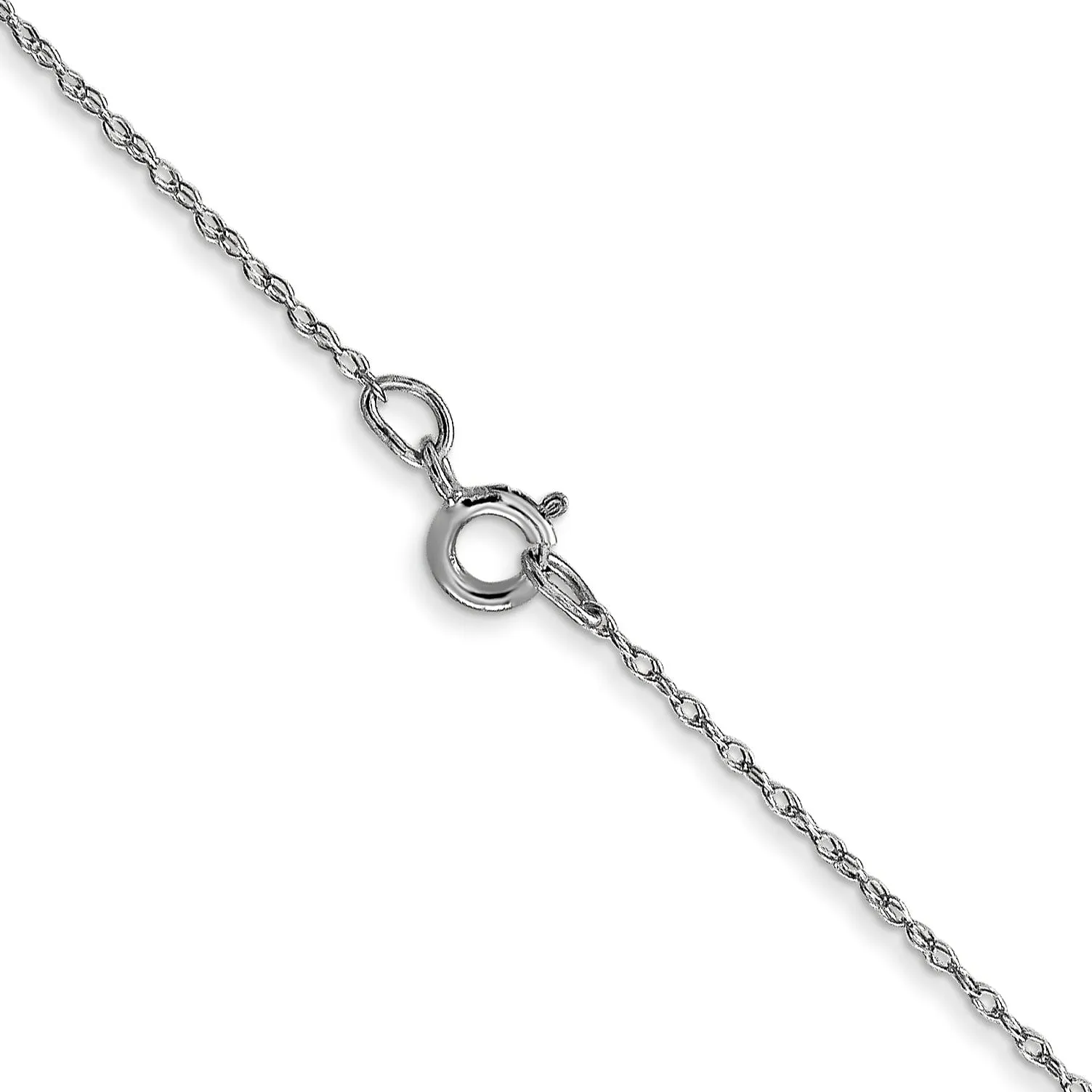 14K White Gold 0.50mm Carded Cable Rope Chain