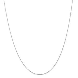 14K White Gold 0.50mm Carded Cable Rope Chain