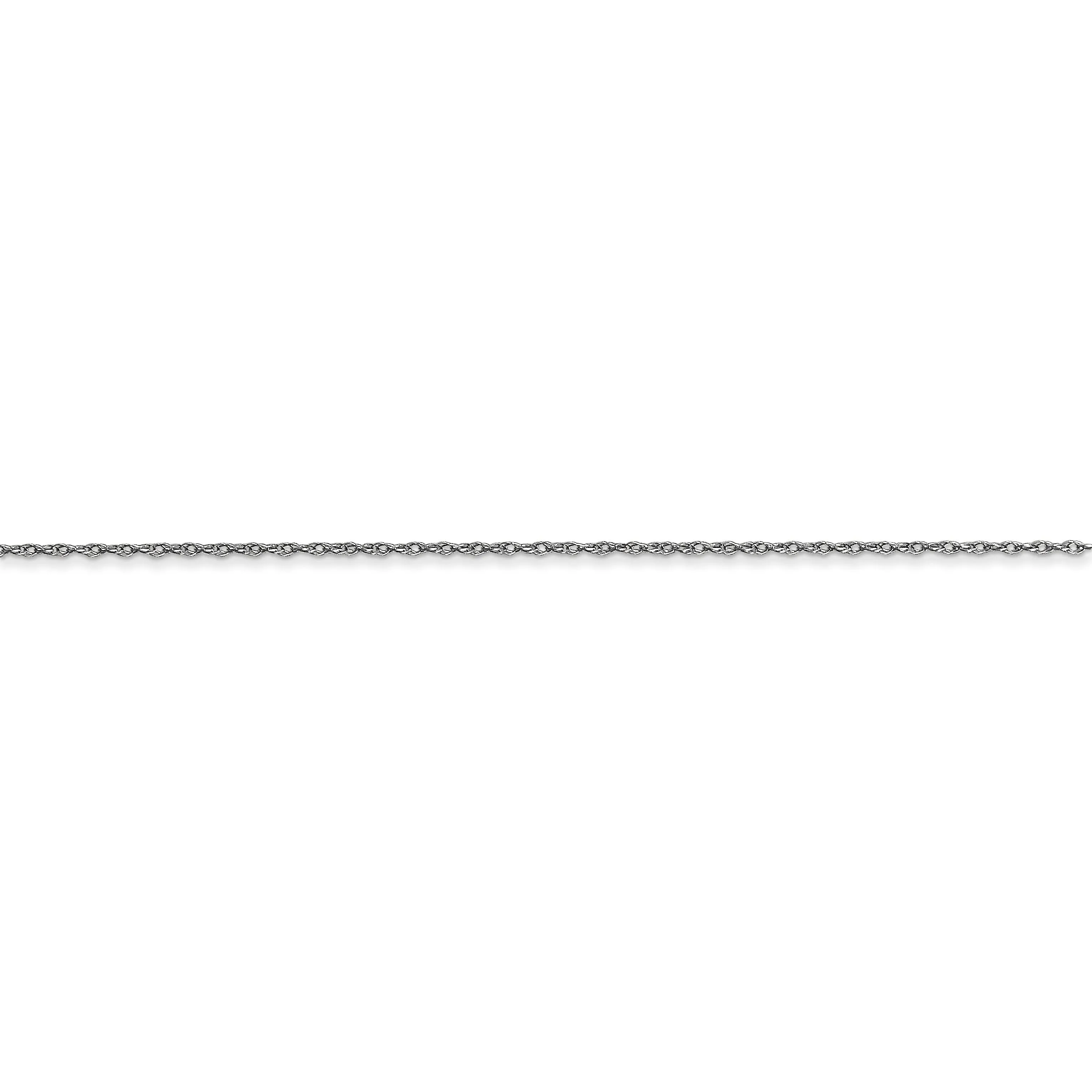 14K White Gold 0.50mm Carded Cable Rope Chain