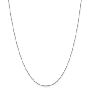 14k White Gold 0.80mm Solid Polish Cable Chain