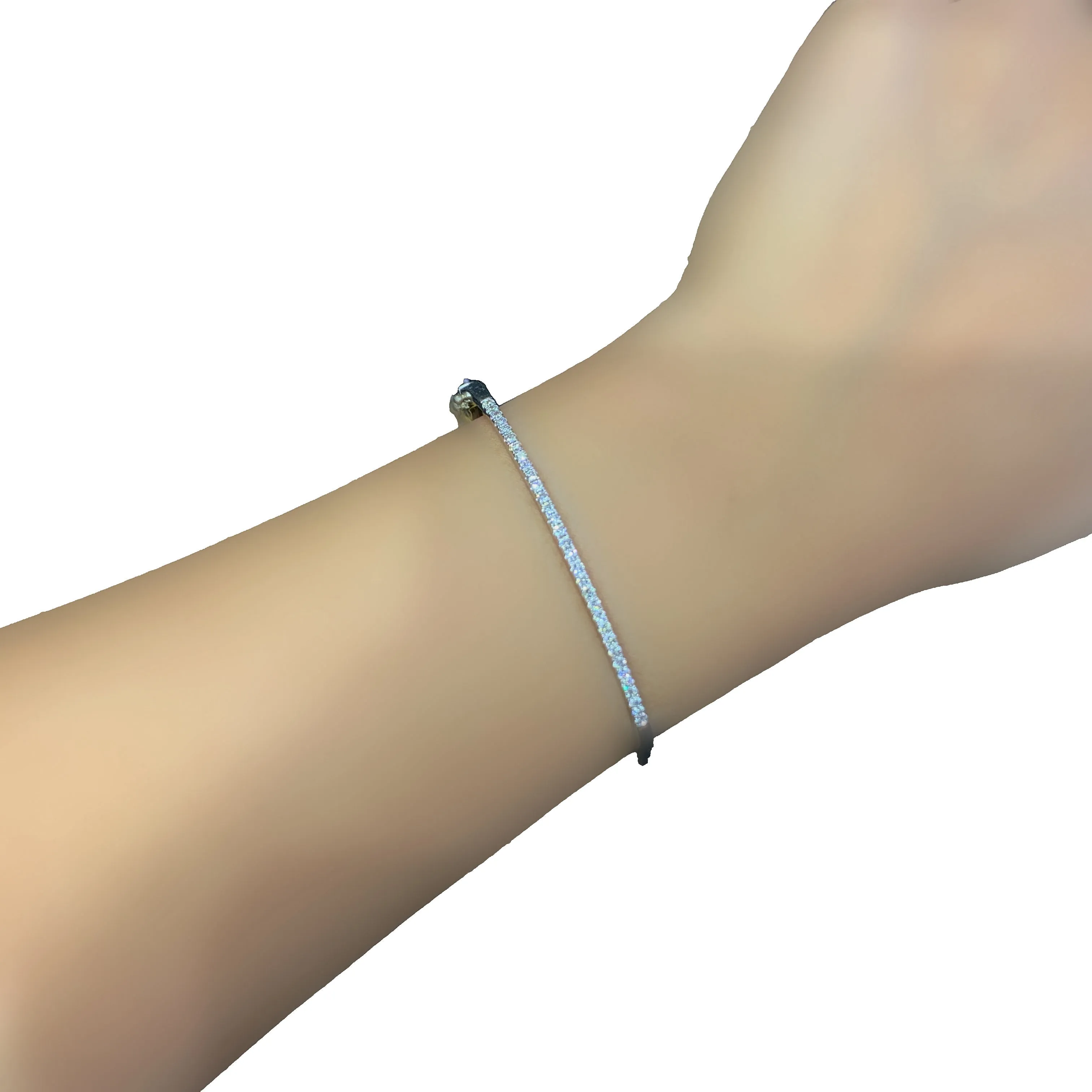 14K White Gold 1/2ct Diamond Bangle Bracelet